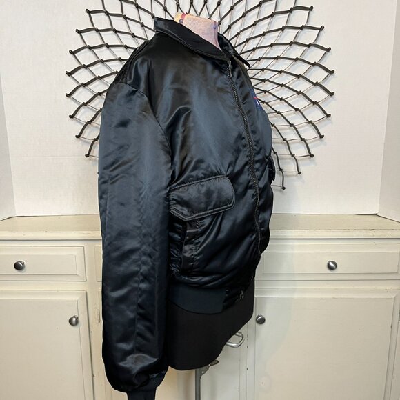 Vtg Mac Murray USA Northrop Air Force B2 Division Flight/Bomber Jacket Blk s/Sm - Picture 9 of 12